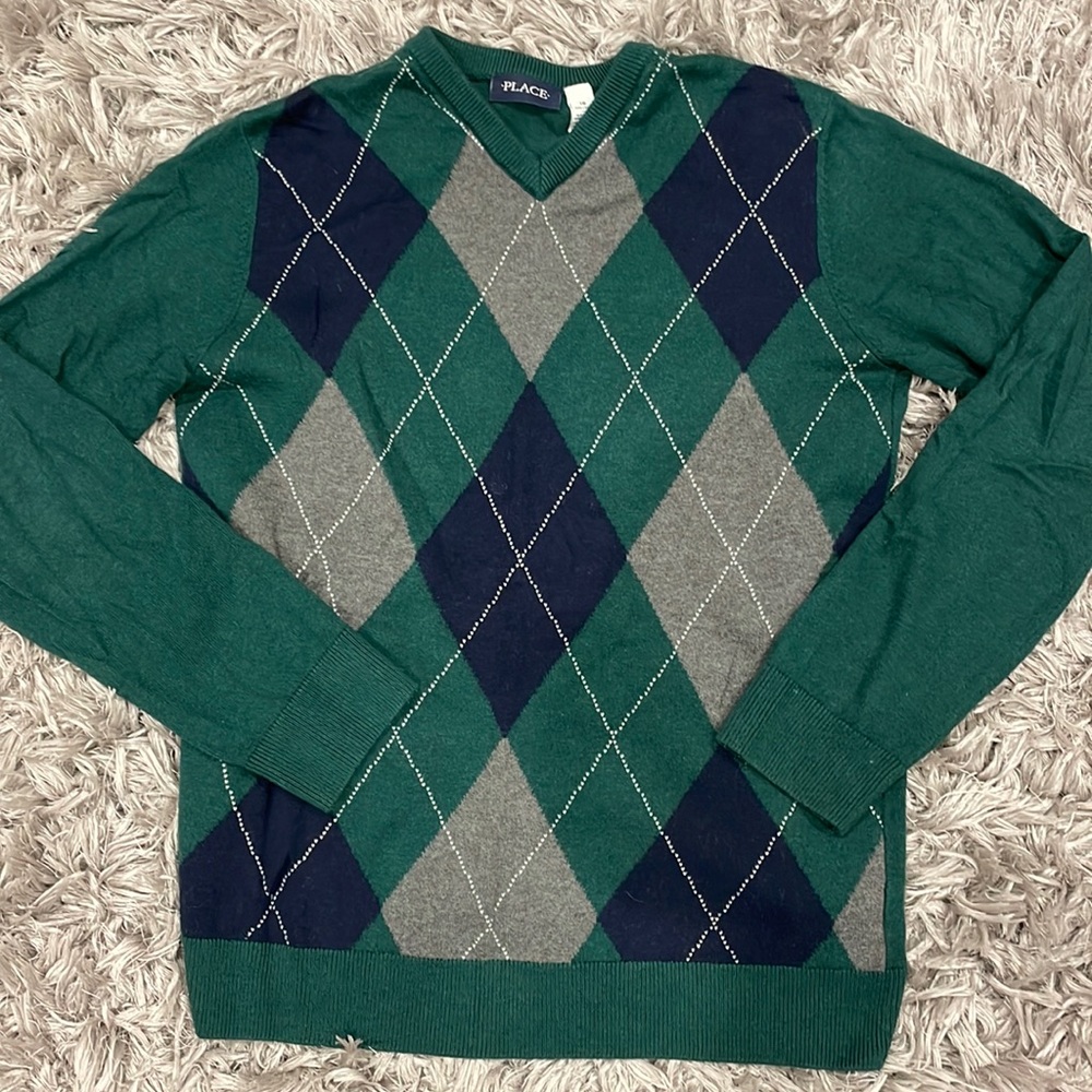 Green Argyle Sweater